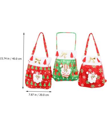 Anneome Santa Present 3pcs Christmas Candy Bag Candy Bags Christmas Drawstring Bag Decorative Hand Bags Backpack Bag - Buy Online on GoSupps.com