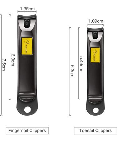 Stainless Steel Nail Clippers Set for Men & Women - 2PCs Sturdy Fingernails & Toenails Cutter Kit - 2 Count - Buy Online on GoSupps.com