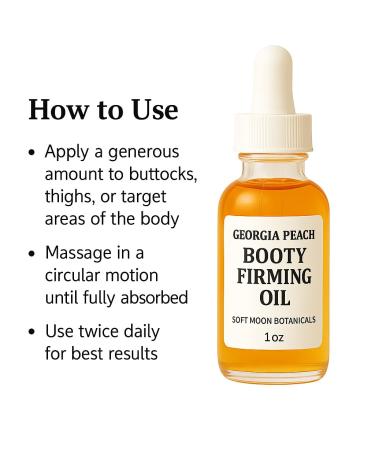 Soft Moon Botanicals Booty Firming & Toning Body Oil Skin Tightening Massage Oil for Hips Thighs & Curves Hydrating Glow Oil Non-Greasy All Skin Types - Buy Online on GoSupps.com
