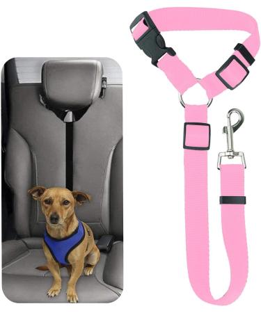 BisLinks Pet Car Seat Belt Safety Travel Harness - Adjustable Puppy Restraint Clip Lead in Pink - Buy Online on GoSupps.com
