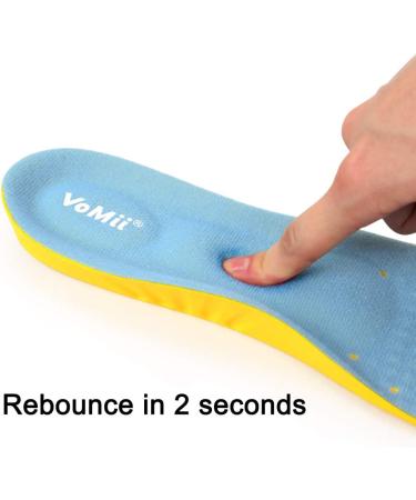 VoMii Memory Foam Insoles for Plantar Fasciitis Relief | Arch Support for Women Men Kids | Breathable Shoe Inserts for Shock Absorption and Foot Pain Relief | Blue | Size M (Men 6-9, Women 7-11) - Buy Online on GoSupps.com
