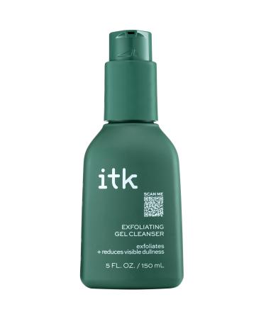 ITK Exfoliating Facial Gel Cleanser - Face Wash to Brighten + Smooth Skin - Dissolves Makeup + Grime Gently- Even-Toned Skin - Glycolic Formula to Brighten Skin for Normal to Oily Skin 5 Fl Oz