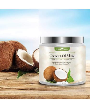 Alayna Pure Organic Coconut Oil Hair Mask - Hydrating Treatment for Natural Hair Growth - Repairs Dry & Damaged Hair - 8 oz - Buy Online on GoSupps.com