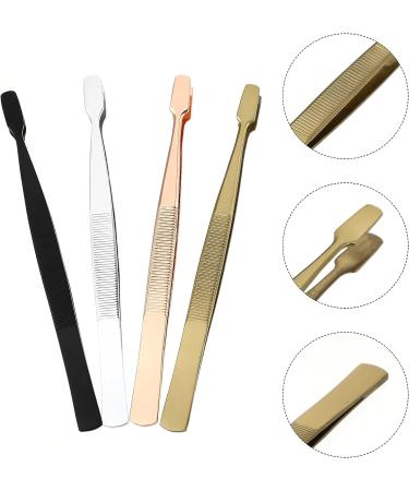 Precision Tweezers 4Pcs Stamp Tweezers stamp tool stamp stamp straight Stainless Steel Anti- Forceps As Shown 11X0.5cm - Buy Online on GoSupps.com