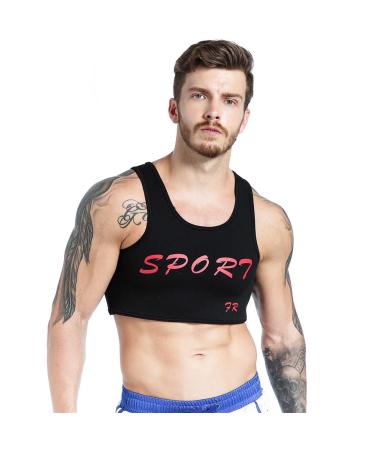 IYUNYI Men's Neoprene Brace Vest Chest Support Strap Protective Gear Fitness Sports Injury Prevention and Recovery (S)