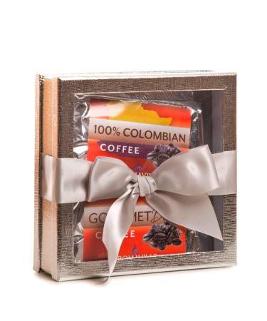 The Gift House Gourmet Coffee Gift Set - Coffee Gift Baskets - Coffee Lovers Gifts - Coffee Gift Set - Coffee Sampler Gift (Silver)