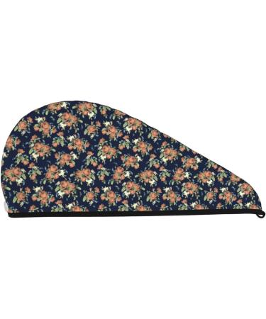 Watercolor Rose Microfiber Hair Towel - Super Absorbent Quick Dry Wrap for Long Curly & Thick Hair | Soft Coral Velvet for Women - Buy Online on GoSupps.com