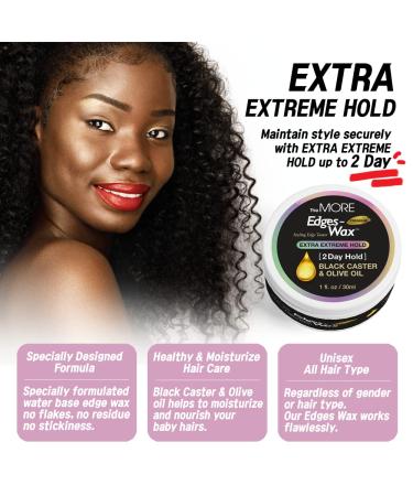 Nobless Premium Edge Wax Styling Edge Tamer 2 Day Extra Extreme Hold with Black Castor Oil & Olive Oil - Travel Size 1.01fl oz/30ml - Buy Online on GoSupps.com