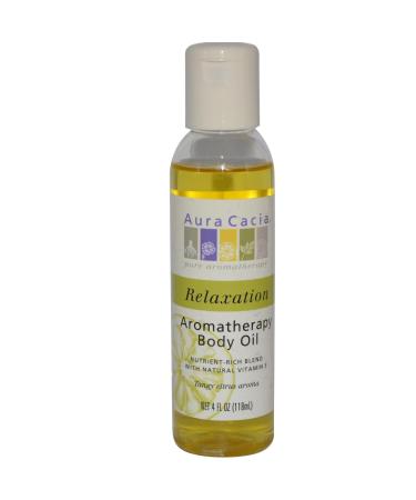 Aura Cacia Pure Aromatherapy Aromatherapy Body Oil Relaxation 4-Ounces (Pack of 3)
