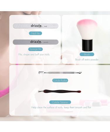 Drizzle Beauty Dip Powder Nail Kit - 6 Colors Starter Set for Summer | Glitter Blue Nude Dipping Powder - Ice Queen Collection - Buy Online on GoSupps.com