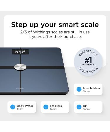Withings Body Smart Wi-Fi Scale - Digital Body Weight Monitor and Composition Scales for Weight Loss Management - Black - Buy Online on GoSupps.com