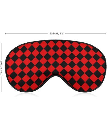 Red and Black Checkered Sleep Mask for Women | Adjustable Eye Shades & Elastic Strap International Shipping Available - Buy Online on GoSupps.com
