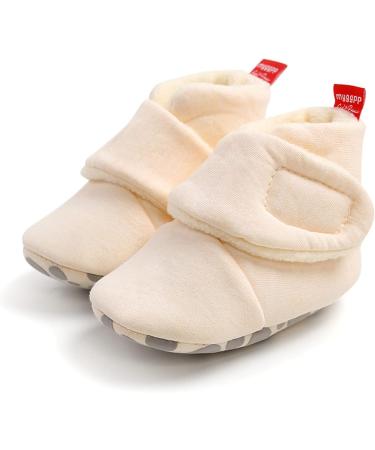 TMEOG Baby Booties Slippers | Newborn Winter Shoes for Boys Girls | 6-12 Months Beige - Buy Online on GoSupps.com