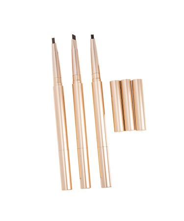 PLAFOPE 3pcs double ended eyebrow pencil brown brow pencil Brow Pencil Brown Waterproof Eyebrow Pencil Rose
