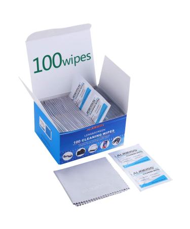 Pre-Moistened Lens Wipes ALIBEISS Screen Wipes for Glasses, Camera,Tablets, Smartphone, Screens and Other Delicate Surfaces,Pack of 100 100 Count (Pack of 1)