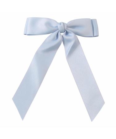 Long Ribbon Bowknot Hair Clip Hairpin Girl Hair Barrette Side Hair Bows Women Ponytail Holder Hair Accessories Party Girl Accessories Blue