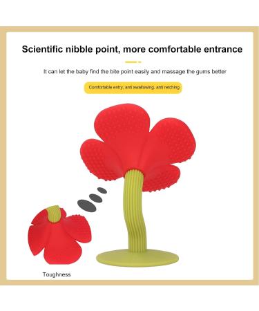 Rose Red Baby Teething Toy for Pain Relief | Easy-to-Grasp Teether with Ergonomic Handle for Chewing - Buy Online on GoSupps.com