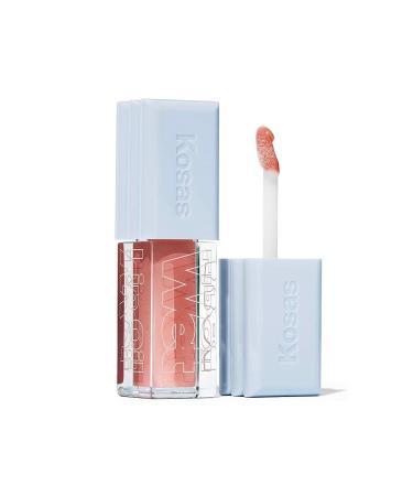 Kosas Wet Lip Oil Gloss - Hydrating Lip Plumping Treatment with Hyaluronic Acid & Peptides Non-Sticky Finish (Unhooked)