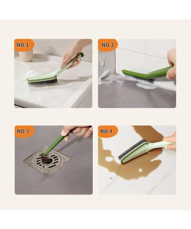 4 in 1 Multi-Functional Hard Bristle Crevice Cleaning Brush Tile Edge Seam Gap Small Cleaning Scrub Brush Long Handle Clean Without Blind Spots for Household Bathroom Kitchen (Green) - Buy Online on GoSupps.com