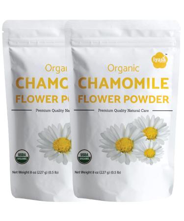 Iyasa Holistics Organic Chamomile Flower Powder Food Grade for Baking Cooking Tea Summer Drinks DIY Skin and Hair Care Products Natural Face Packs Face Mask 16 oz 453 gm