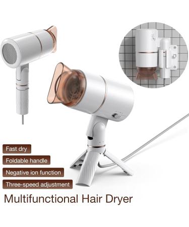 Foldable Ionic Hair Dryer 1800W CE Professional Blow Dryer with Triangular Bracket 3 Temperature Settings 2 Speed Settings hot/Cold air for Home Salon Travel The British version - Buy Online on GoSupps.com