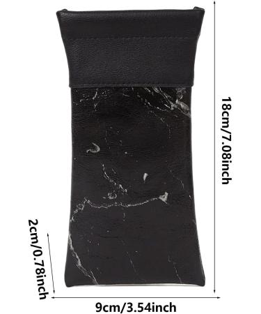 Facynde Sunglasses Pocket Case - Water-Repellent PU Leather with Marble Design | Soft Bag for Men & Women - Stylish Black Glasses Case - Buy Online on GoSupps.com