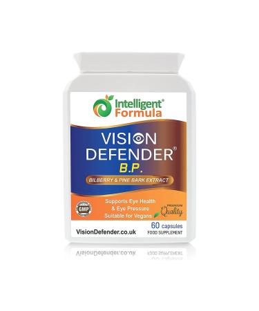 Vision Defender BP Eye Supplement: Bilberry and Pine Bark Extracts for Eye Pressure and Eye Health Support (60 Vegan Capsules)