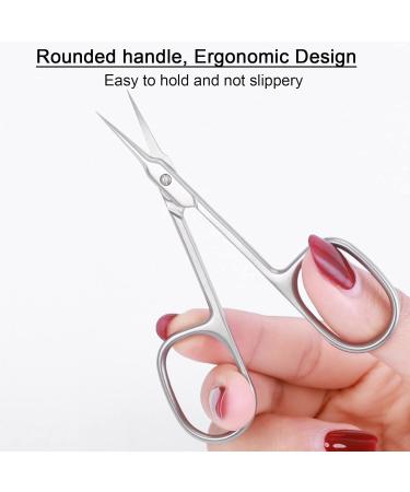 Stainless Steel Curved Cuticle Scissors for Nails, Toenails, Eyebrows, and Eyelashes - Buy Online on GoSupps.com