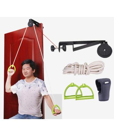 Shoulder Arm Pulley System Set - Over Door Rehab Exerciser for Home Physical Therapy Frozen Rotator Cuff Recovery and Stretching Strengthener Range of Motion (B)