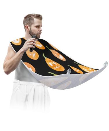Beard Bib Apron Beard Bib Hair Catcher for Men Shaving and Trimming Non-Stick Waterproof Beard Cape Grooming Cloth Halloween Pumpkin Painting
