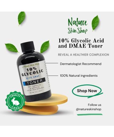 10% Glycolic Acid & DMAE Toner | Skin Tightening & Wrinkle Reducer - Shop Internationally - Buy Online on GoSupps.com