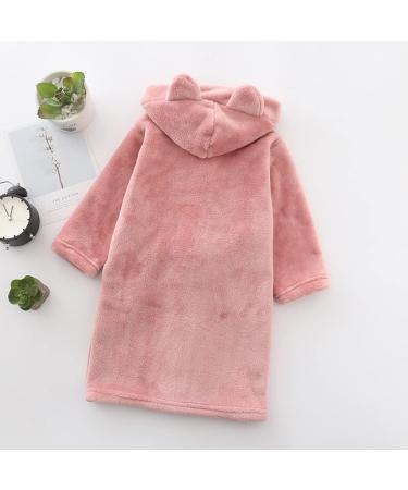Miyanuby Baby Boys & Girls Soft Flannel Animal Hoodie Bathrobe - Long-Sleeved Morning Mantle Nightwear - Ice Bear Pink Gift for 2-3 Years Children - Buy Online on GoSupps.com