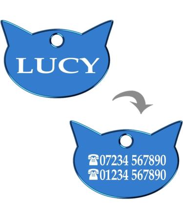 Iberiagifts - Cat ID Tag with for All Cats Collar Pets Custom Engraved and Personalised Identity Name Plate (Black) - Buy Online on GoSupps.com