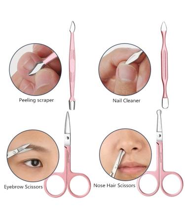 Aoyuele 18 in 1 Manicure Set: Stainless Steel Professional Grooming Kit for Pedicure and Nail Care - Rose Gold - Buy Online on GoSupps.com