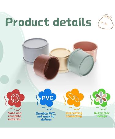 Stacking Cups for Rabbits-BPA-Free Safe Plastic Stacking Toys Rabbit Toys Bunny Toys for Hiding Food and Playtime Fun(8 Pack) - Buy Online on GoSupps.com