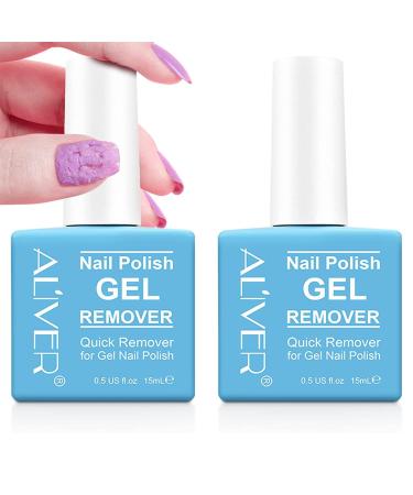 Gel Nail Polish Remover, (2PACK)Gel Remover for Nails, Professional Gel Polish Remover No Need for Foil, Soaking or Wrapping, Remove Gel Nail Polish within 3-5 Minutes, Quick Remove Soak-off UV Gel Glitter Color Paints, 15…