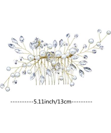 Bridal Flower Side Hair Clips Pearl Flower Hair Piece Wedding Hair Accessories for Brides Bridesmaid Girls Women - Buy Online on GoSupps.com