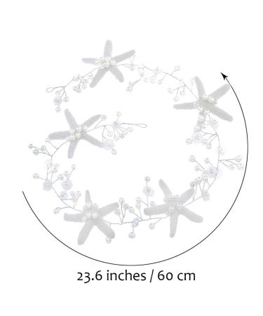 Unicra Wedding Starfish Headpiece | Bridal Hair Vine Accessories for Brides & Bridesmaids | Silver (23.6 inches) - Buy Online on GoSupps.com