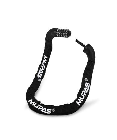 Mupa's bicycle lock with 5 actual bicycle number lock made of hardened steel anti-theft bicycle chain lock with combination bike accessories bicycle lock for door gate fence grill bike - Buy Online on GoSupps.com