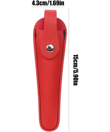 Salon Hair Scissor Bag | Salon-Grade Hair Scissor Bag Holster - Scissors Storage Holder Organizer Hairdressing Scissors Cover PU Leather for Barber Household Red - Buy Online on GoSupps.com