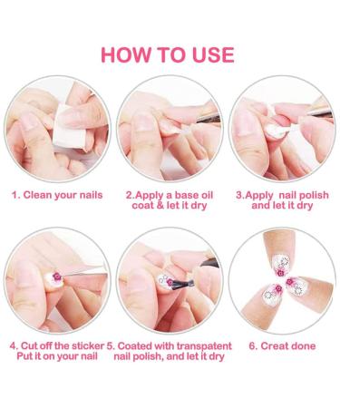 Cute Cartoon Nail Art Stickers - 6 Sheets, 3D Self-Adhesive Design, for Women, Girls, Kids - Nail Decals for Acrylic Nails Decoration & DIY Manicure Tips - Buy Online on GoSupps.com