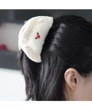Limtula Adorkable Dumpling Furry Hair Claw Clips White Hair Jaw Clip Furry Hair Catch Barrettes Ponytail Holder Hair Props - Buy Online on GoSupps.com
