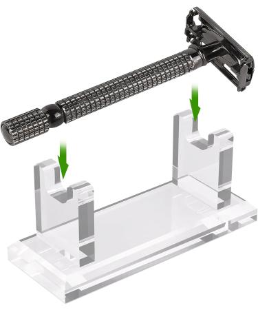 Linkidea Desktop Men's Shaver Holder - Acrylic Shaving Storage Compatible with Viking Blade Chief & MK-23C | Stable & Stylish Organizer - Buy Online on GoSupps.com