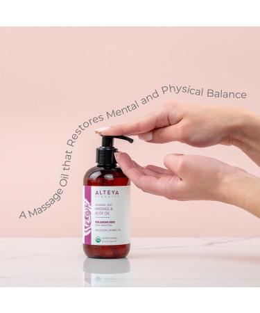 Alteya Organic Bulgarian Rose Massage & Body Oil - USDA Certified Natural Rejuvenating Aromatic Oil - 8.5 Fl Oz - Buy Online on GoSupps.com