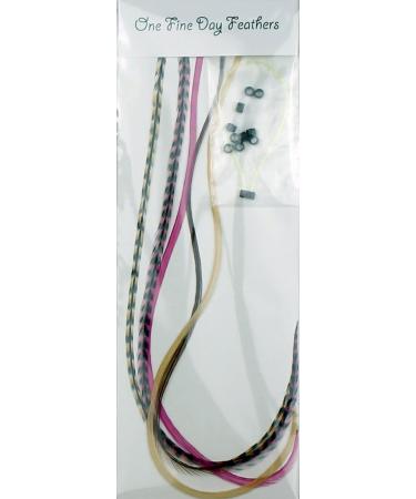 Real Feather Hair Extensions - Pink Auburn (Set of 5 Feathers) | Shop Now - Buy Online on GoSupps.com