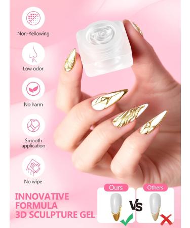  EBANKU EBANKU 3D Semi-Solid Nail Sculpting Gel - Chrome Finish Nail Art Gel Nail Art Sculpting Gel Anti-Fluid Formula No Wipe - Buy Online on GoSupps.com