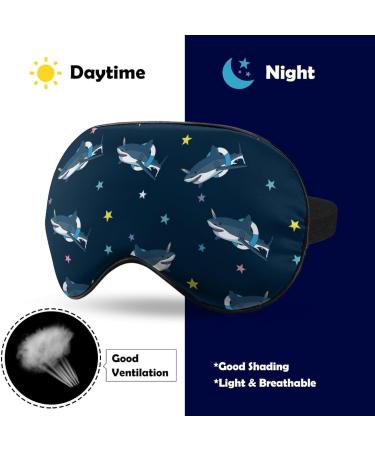 Unicorn Shark Sleep Mask Eye Cover for Sleeping Blindfold with Adjustable Strap Blocks Light Night Travel Nap for Men Women - Buy Online on GoSupps.com