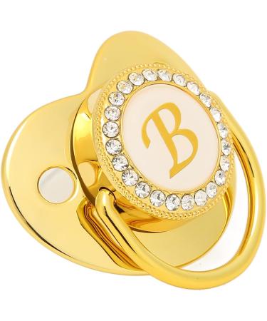 Golden Baby Pacifier with Curved Design & Clips | Custom 26 Letters | Safe for 6-18 Months - Buy Online on GoSupps.com