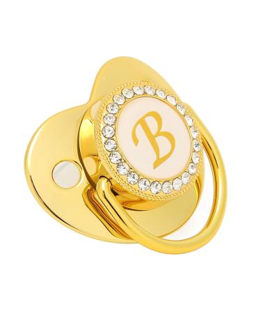 Golden Baby Pacifier with Clip | Curved Design Silicone Bling Clips for 6-18 Months | Stylish Soothing Accessory for Girls - Buy Online on GoSupps.com