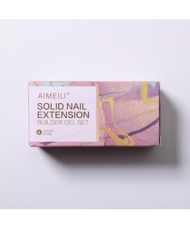 AIMEILI Solid Builder Gel Set for Gel Nails | Clear & Pink Nail Extension | Best Solid Nail Gel for Long-lasting Results - Buy Online on GoSupps.com
